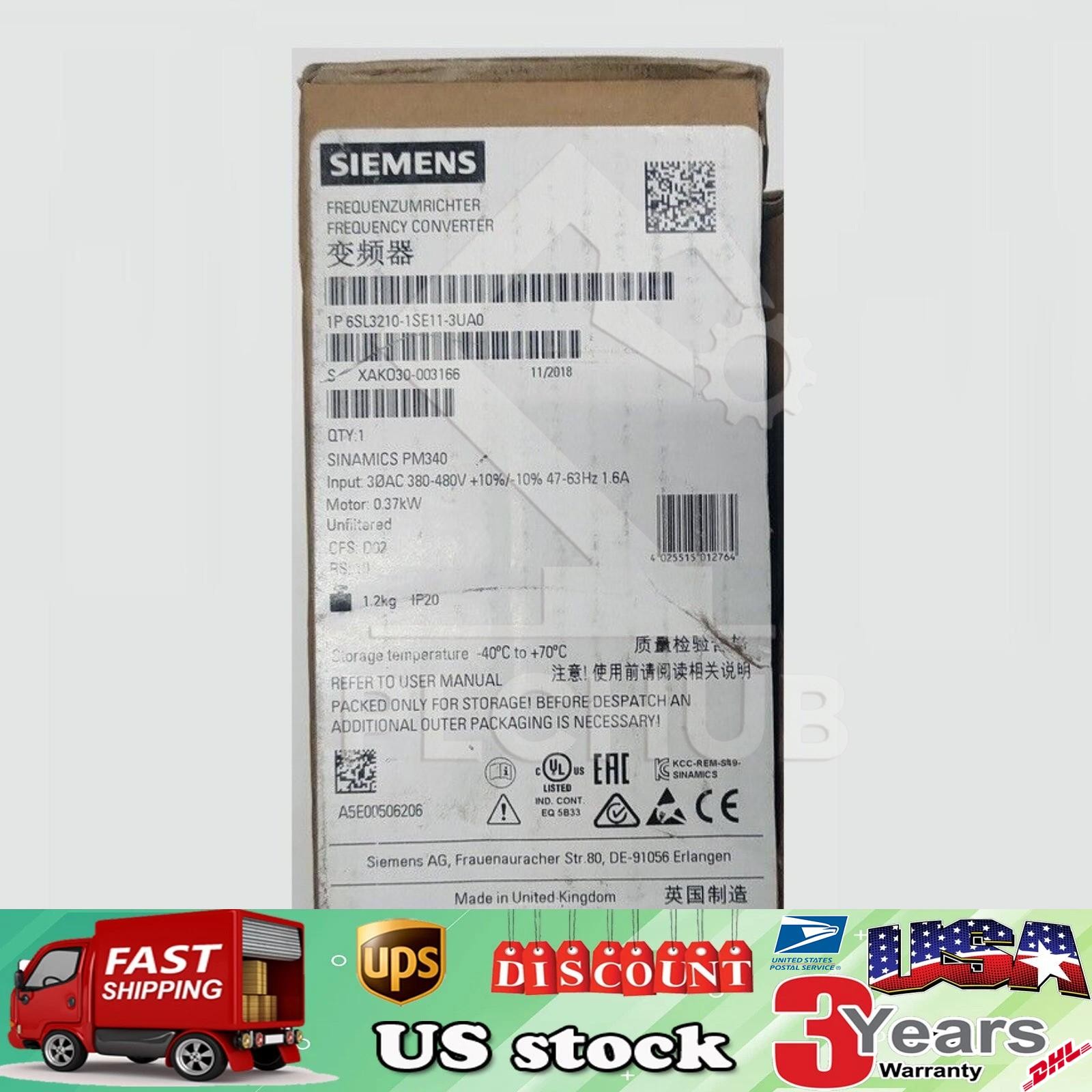 New Siemens 6SL3210-1SE11-3UA0 6SL32101SE113UA0 converter Power Module PM340