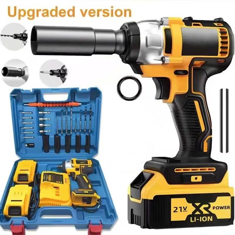 1/2" Electric Cordless Impact Wrench Drill Screwdriver Bits 2X  Li-ion Battery