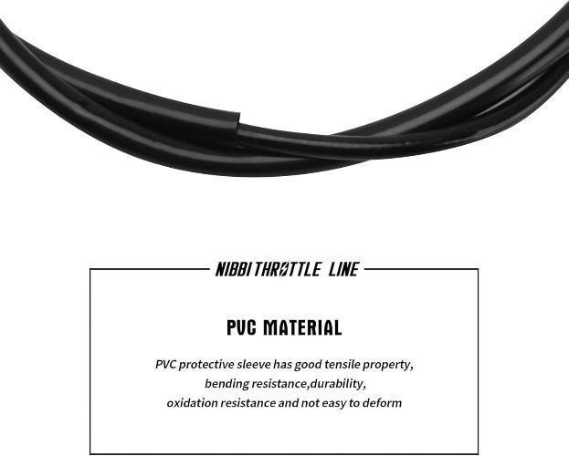Throttle Cable, 46" Go Kart Throttle Cable, Universal Motorcycle Color: Black