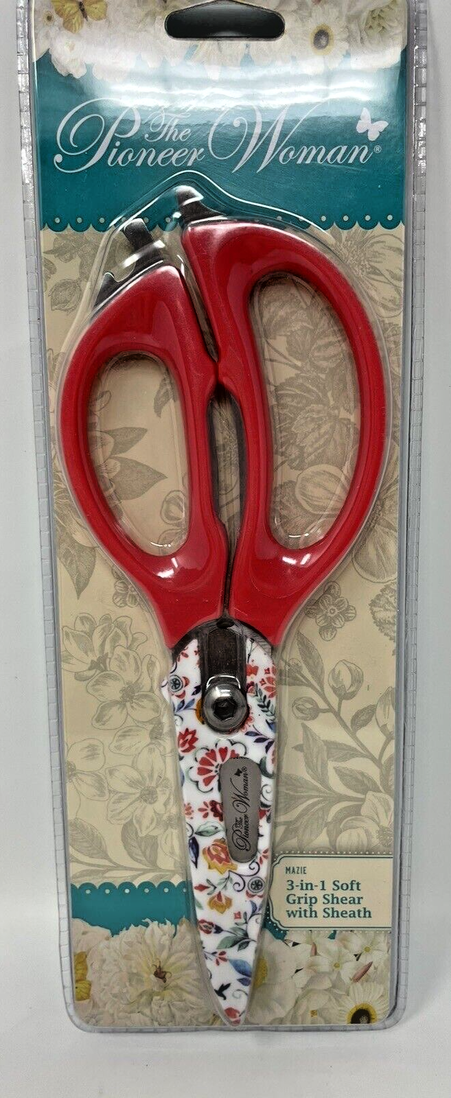 The Pioneer Woman 3-In-1 Soft Grip Shear with Sheath - MAZIE