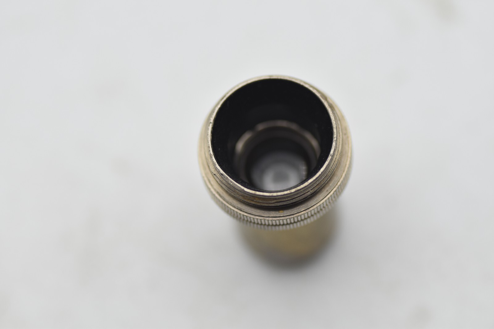ANTIQUE BRASS MICROSCOPE OBJECTIVE 10.5X