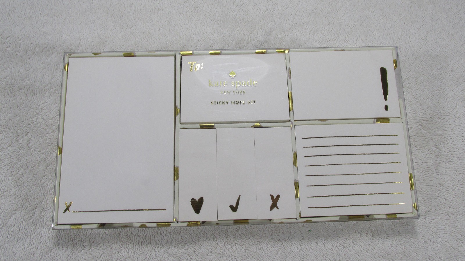 Kate Spade New York Sticky Note Set Gold Flamingo Dot New Cards Stationery