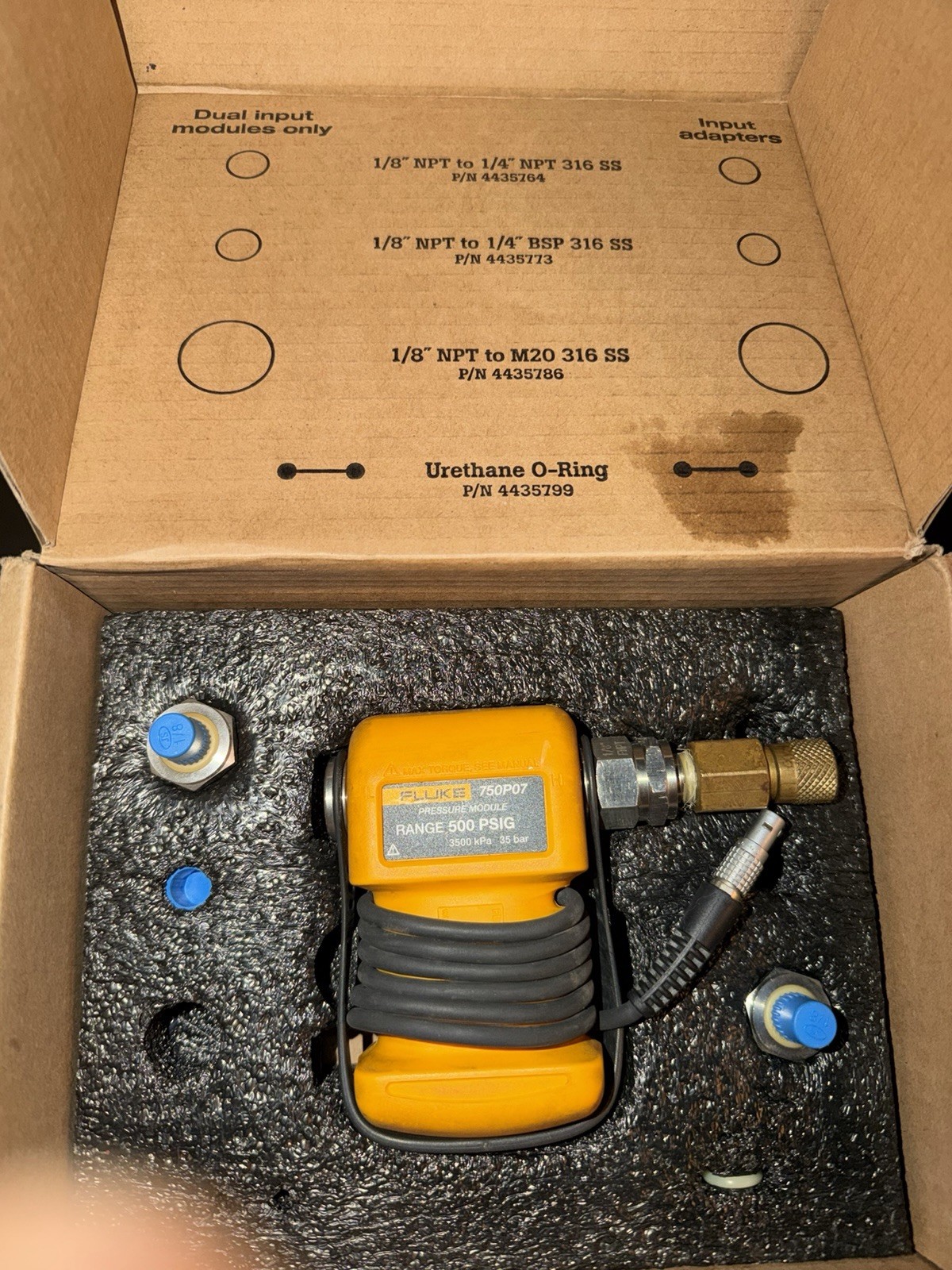 Fluke 750P07 Pressure Module, Pressure Range 0-500 PSIG (3500 kPa / 35 bar)