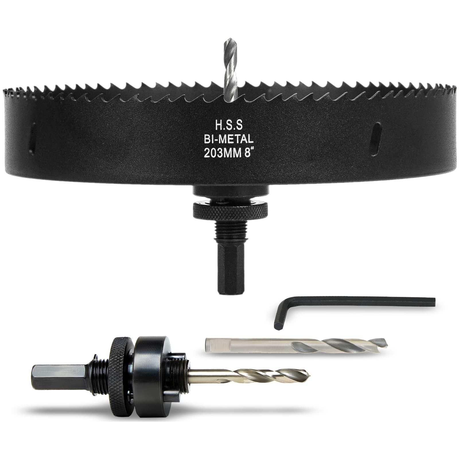VIKITON 8 Inch Hole Saw with Arbor for Wood Metal Plastic Bimetal Hole Cutter Fa