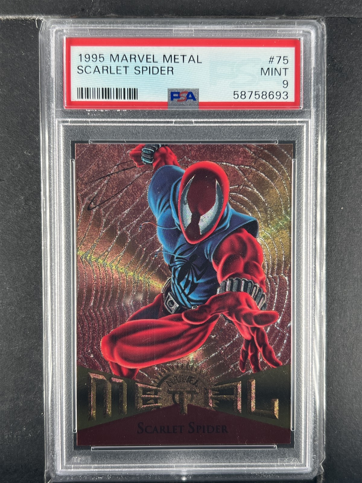 Scarlet Spider - 1995 Marvel Metal - Card #75 - PSA 9