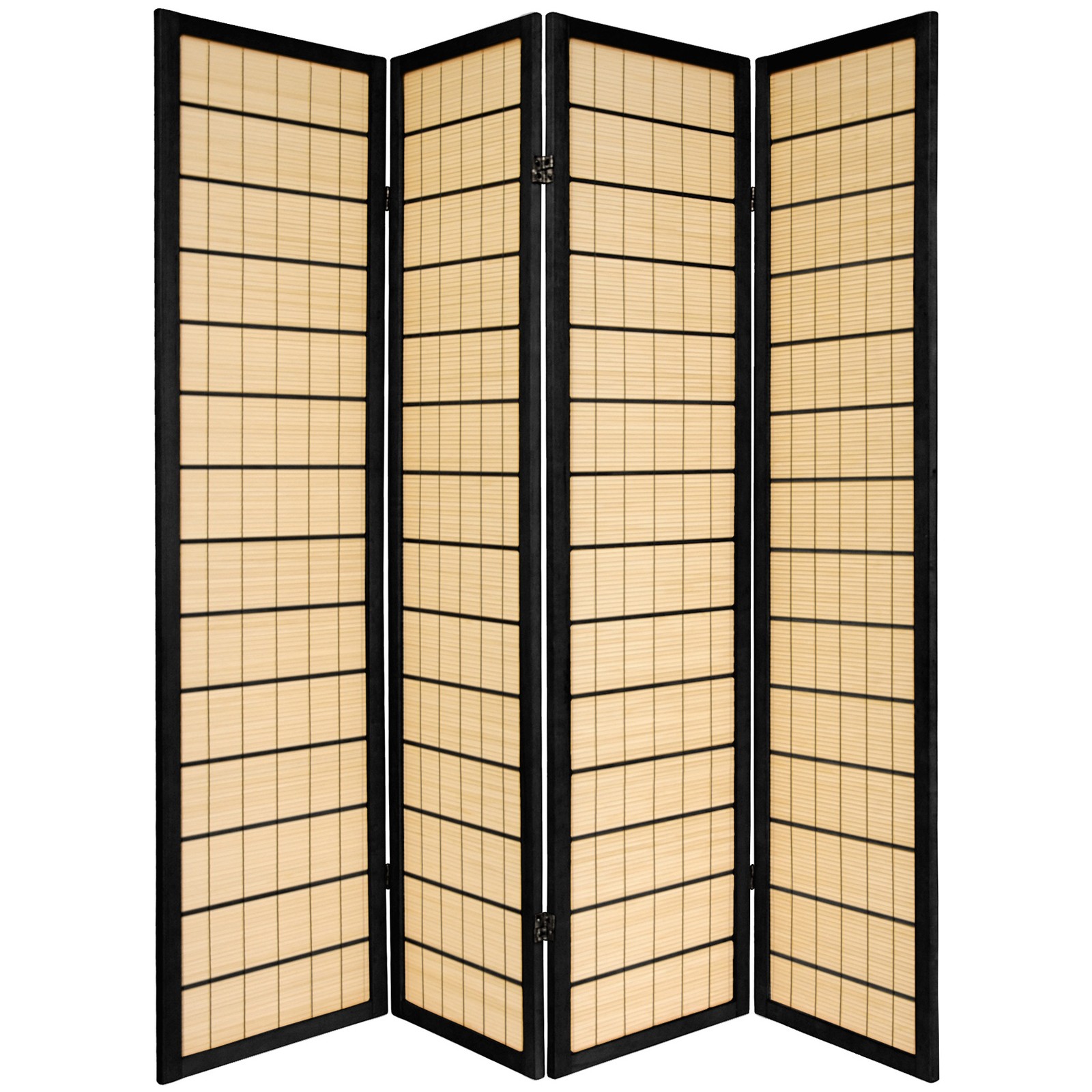 6 ft. Tall Kimura Shoji Screen - 4 Panel - Black (C)