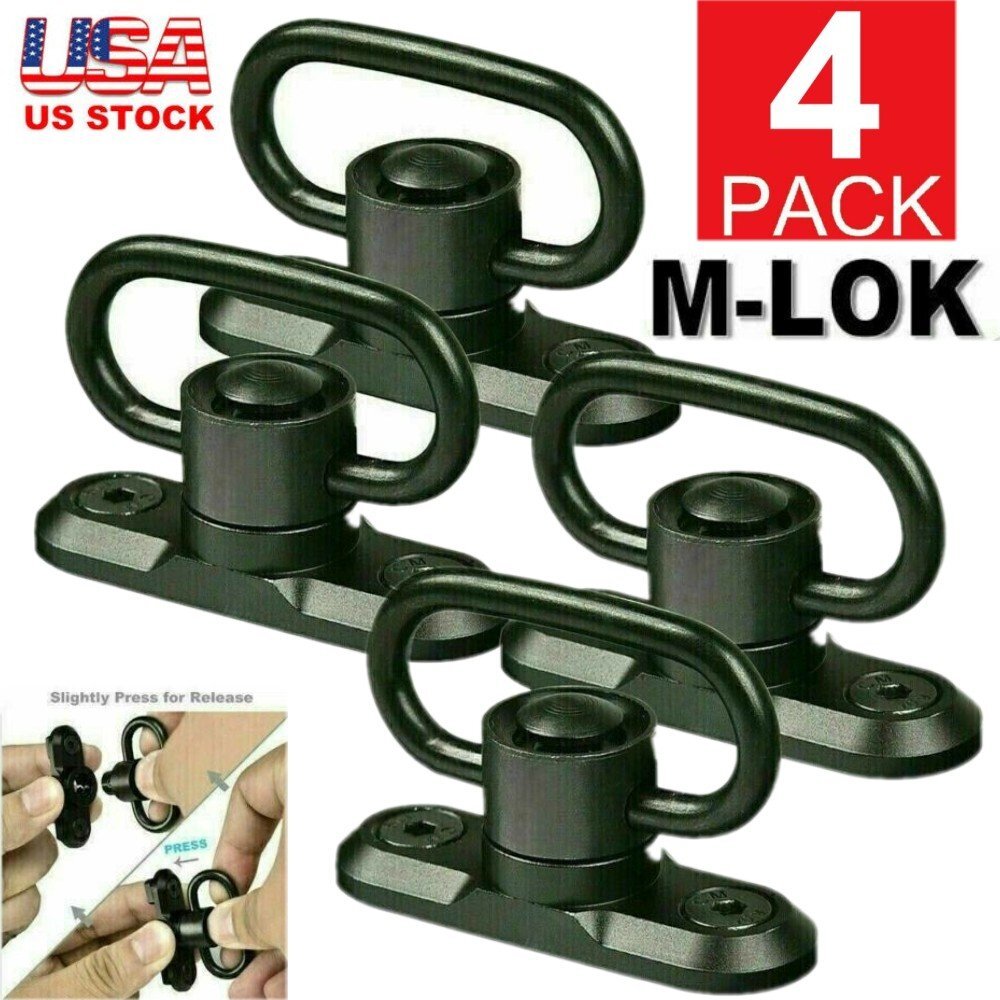 4Pcs M-LOK MLOK Quick Release Sling Mount Push Button QD Sling Swivel Adaptor