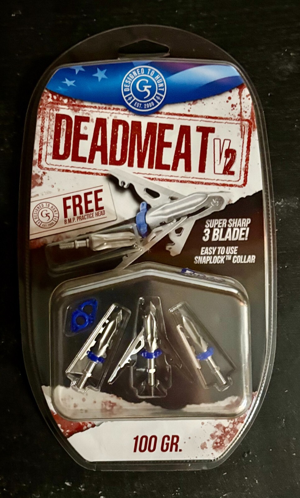 G5 Deadmeat V2 3 Pack Expandable Broadheads 100% steel 100 Grain New