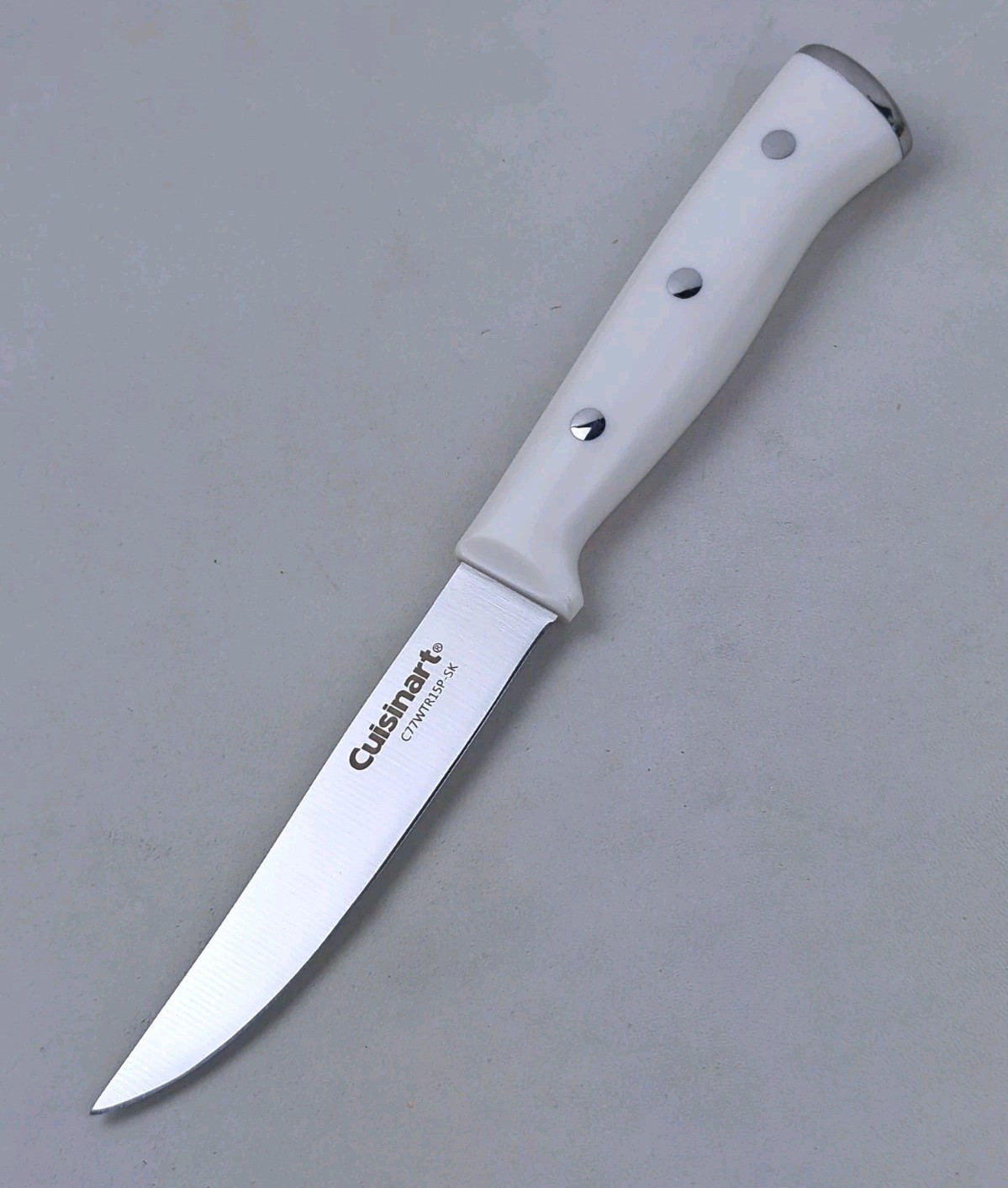 Cuisinart CLASSIC 4.5" STEAK Knife w/ HIGH-CARBON Steel Blade & WHITE Handle