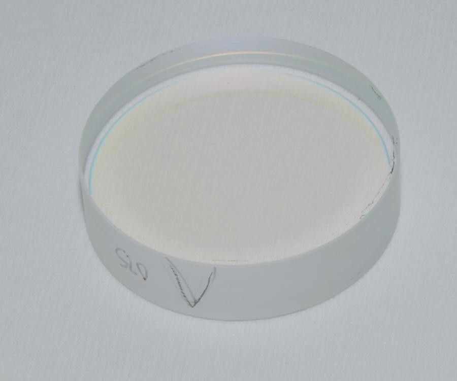 2" Diameter Reflective Beamsplitter, Passes White Light Reflects Blue-AR Coating