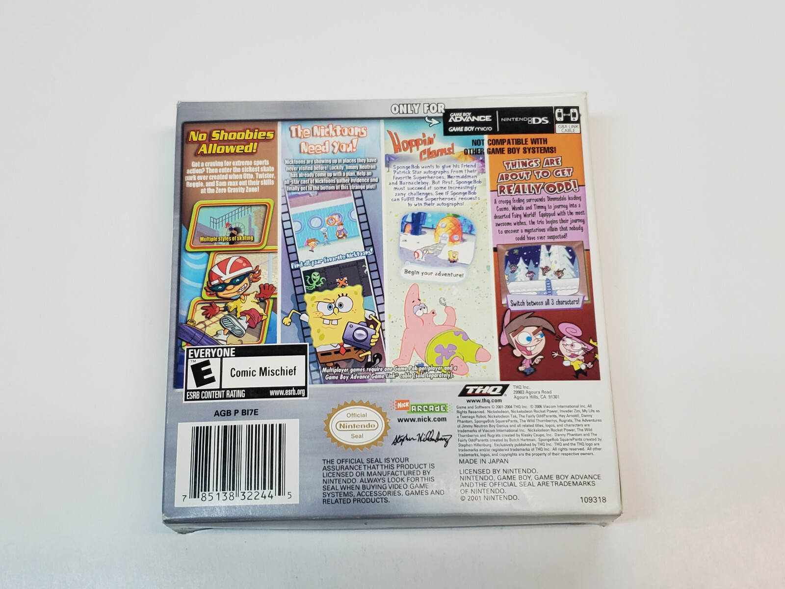 Nickelodeon 4 Games on One Game Pack GBA Authentic Box & Manual Only *