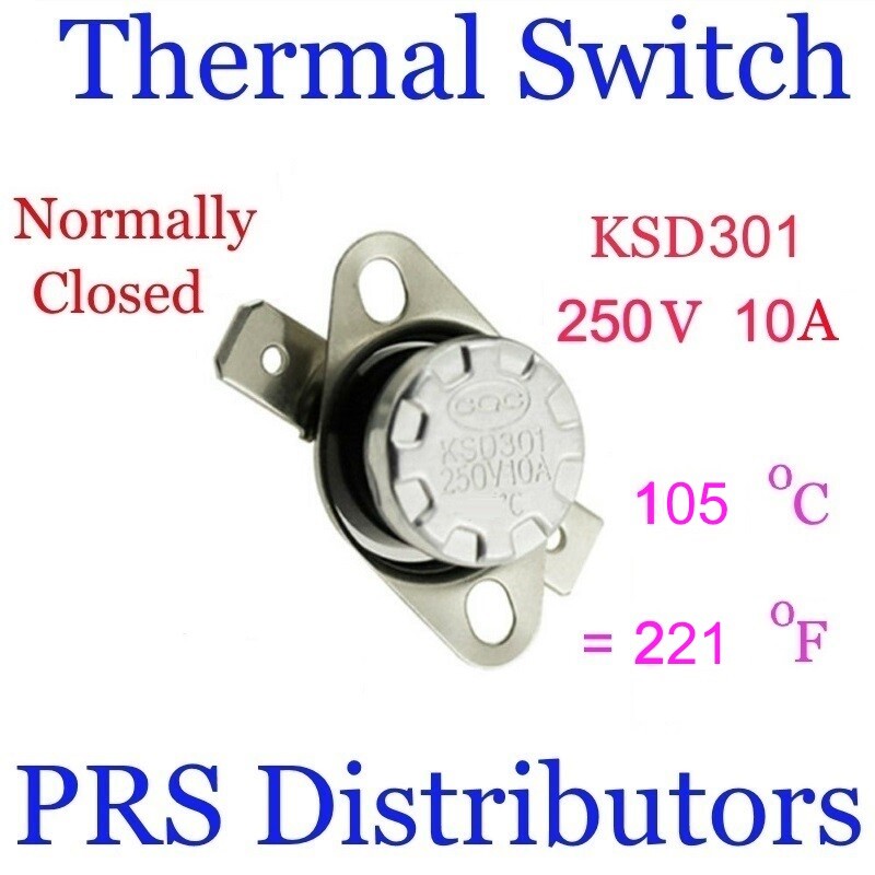 KSD301 10A 250V 105°C 221°F Thermostat Temperature Switch Thermal control Switch