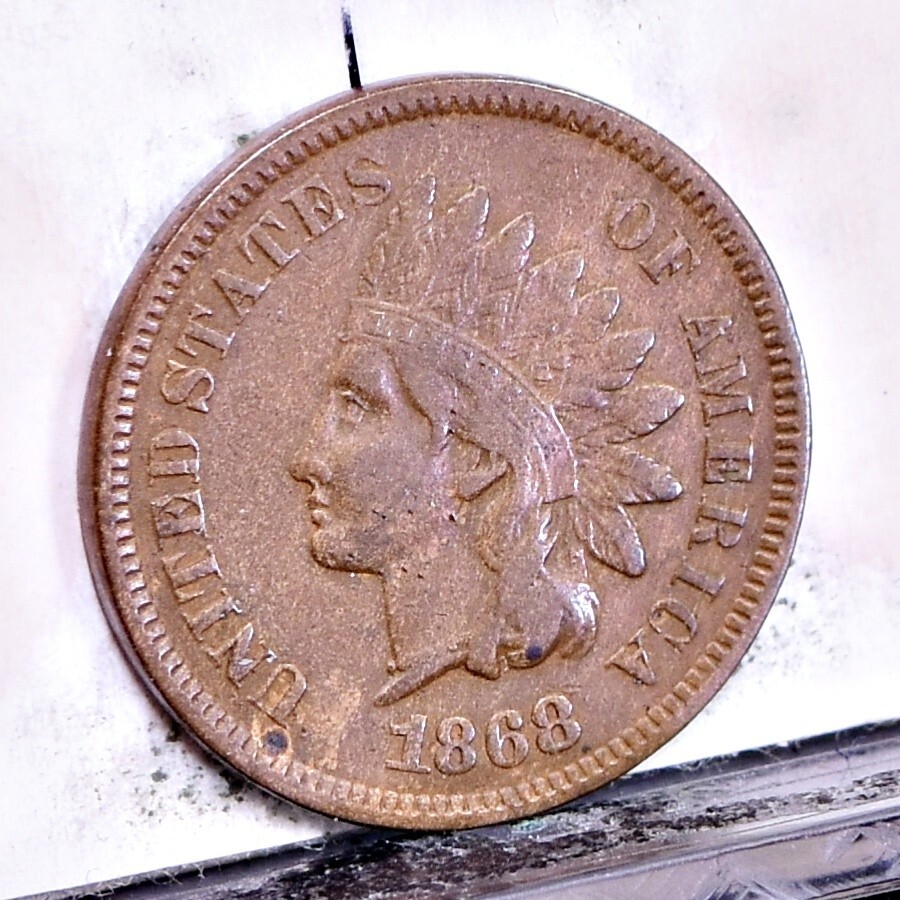 1868  Indian Cent - VF Details, Light Nicks on Jaw (#59028-L)