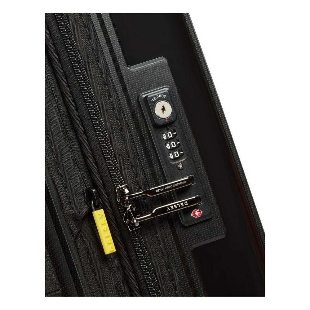 Delsey Lutece SE Lightweight Expandable Wheelaboard Spinner Case Black 55cm
