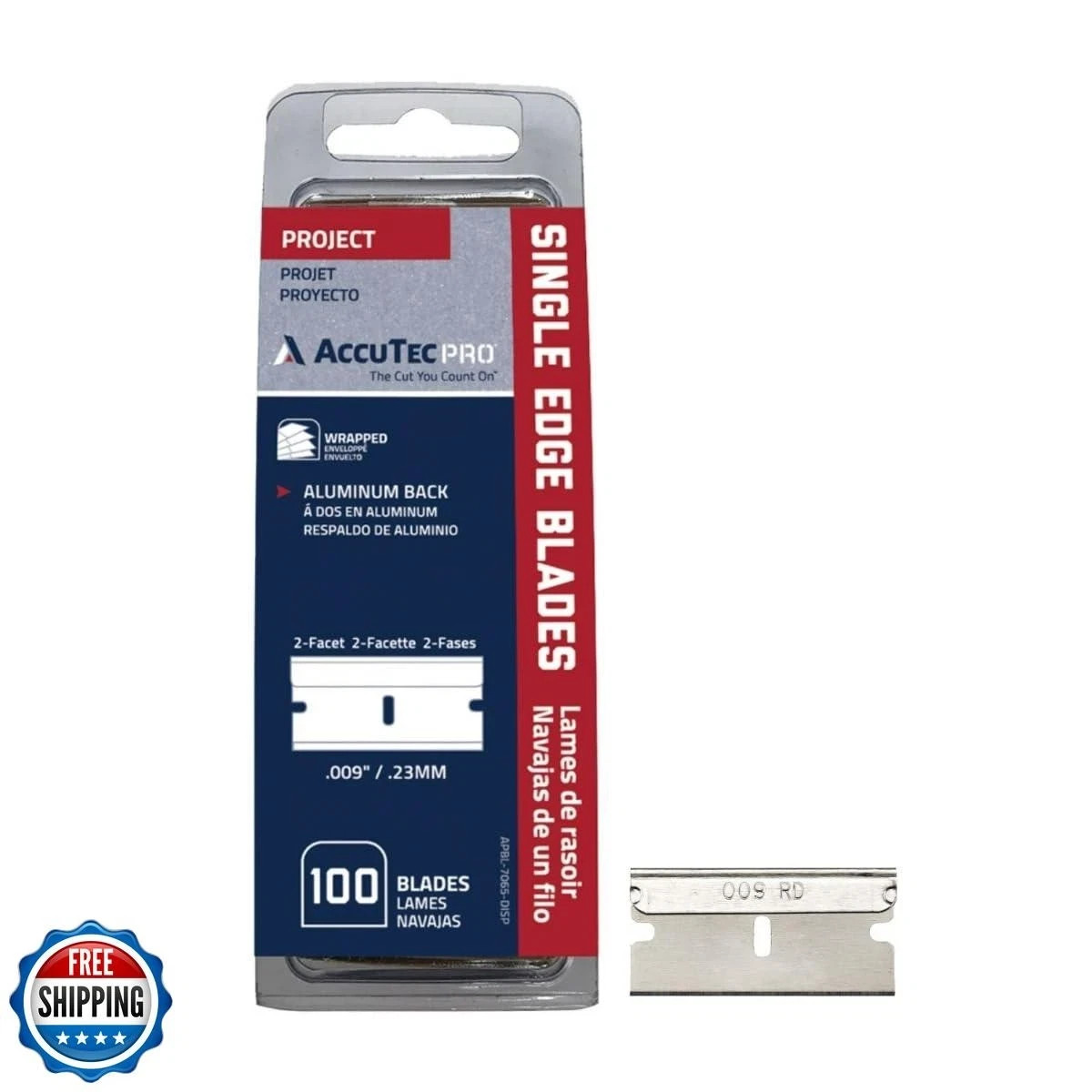 AccuTec Pro Single Edge Aluminum Backed Razor Utility Blades