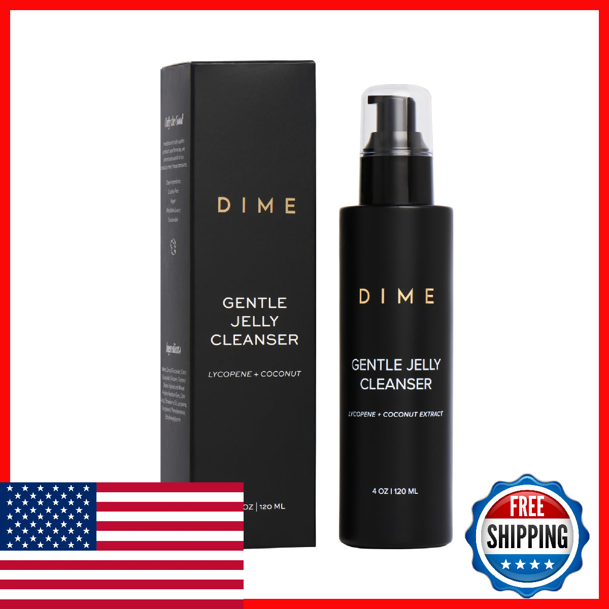 DIME Beauty Gentle Jelly Cleanser, Hydrating Face Wash w/ Vitamin E, 4 oz