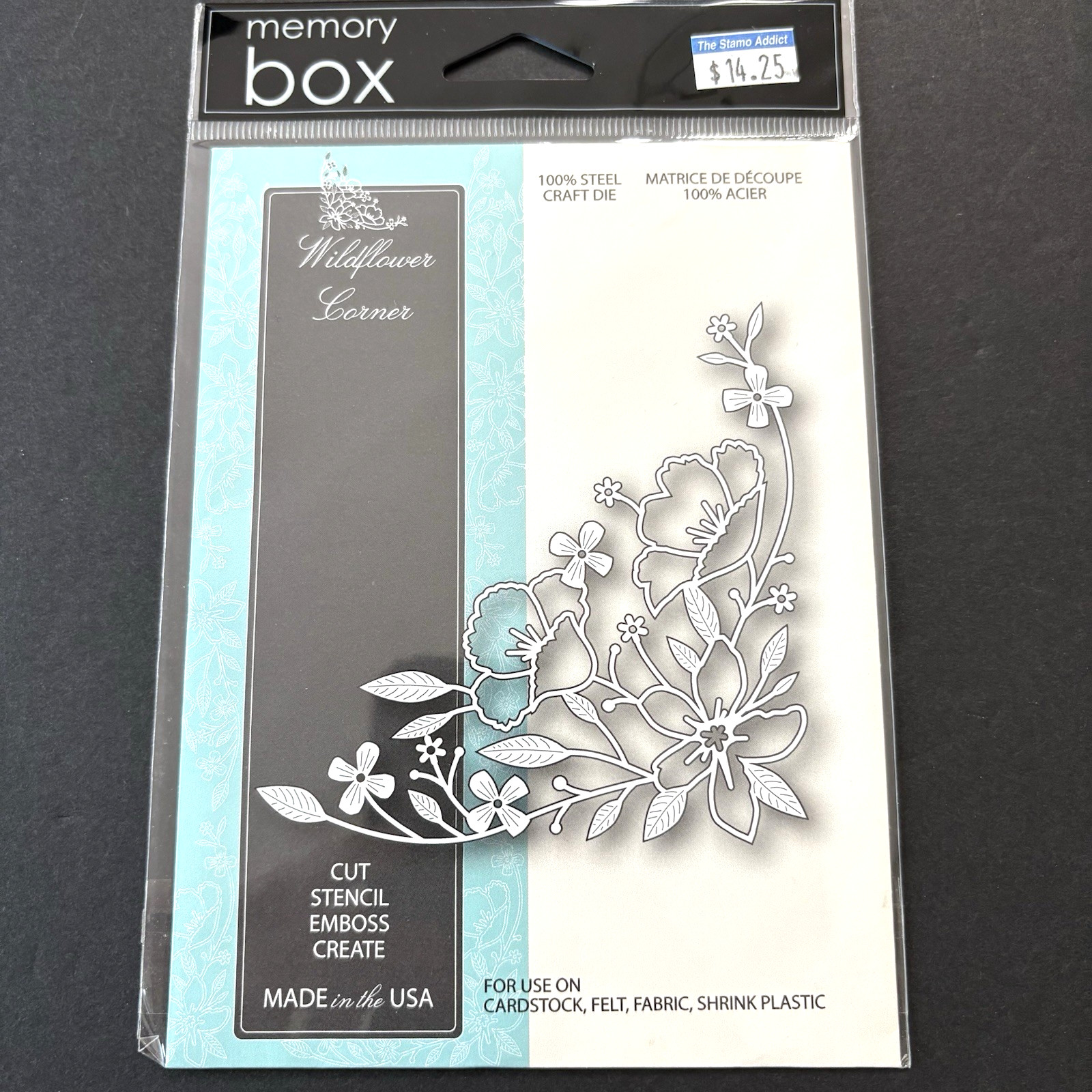 Memory Box Wildflower Corner Flowers 3.8in Metal Cutting Die Thin 98895