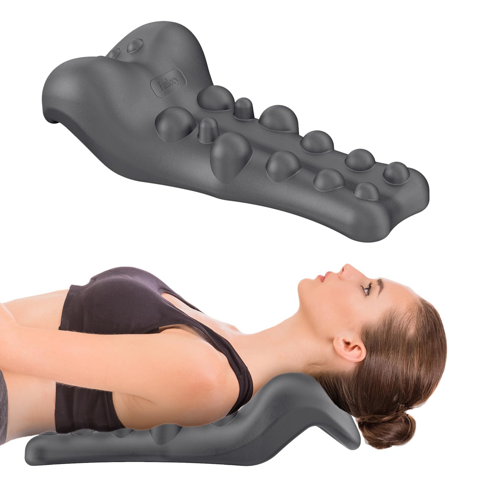 Neck and Shoulder Relaxer with Upper Back Massage Point, Cervical Traction De...