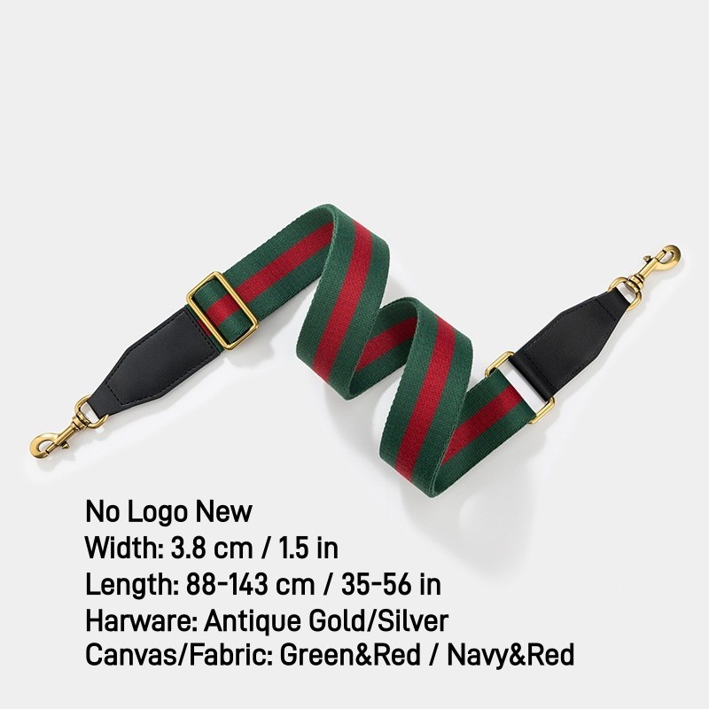 New GG replacement Crossbody Shoulder Strap Green Navy Red Web Canvas Black Gold