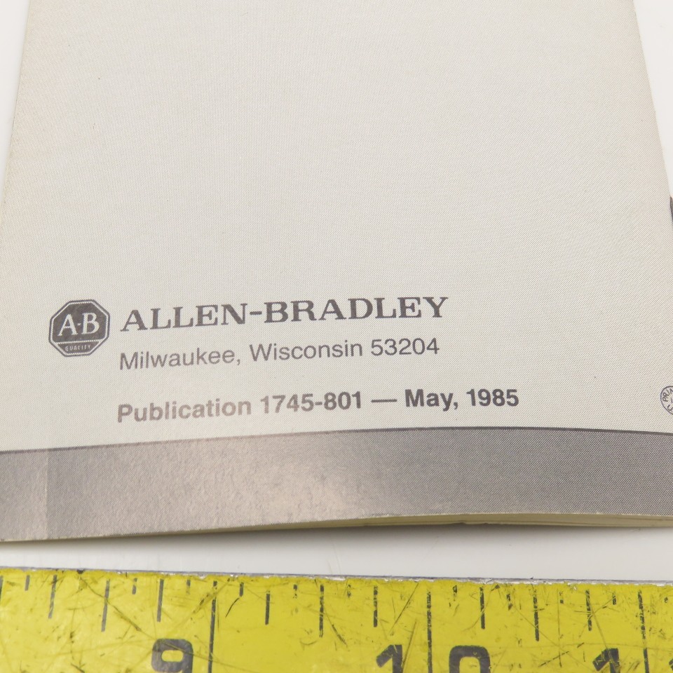 Allen Bradley 1745-081 SLC 100 Vintage Programmable Controller Reference Guide