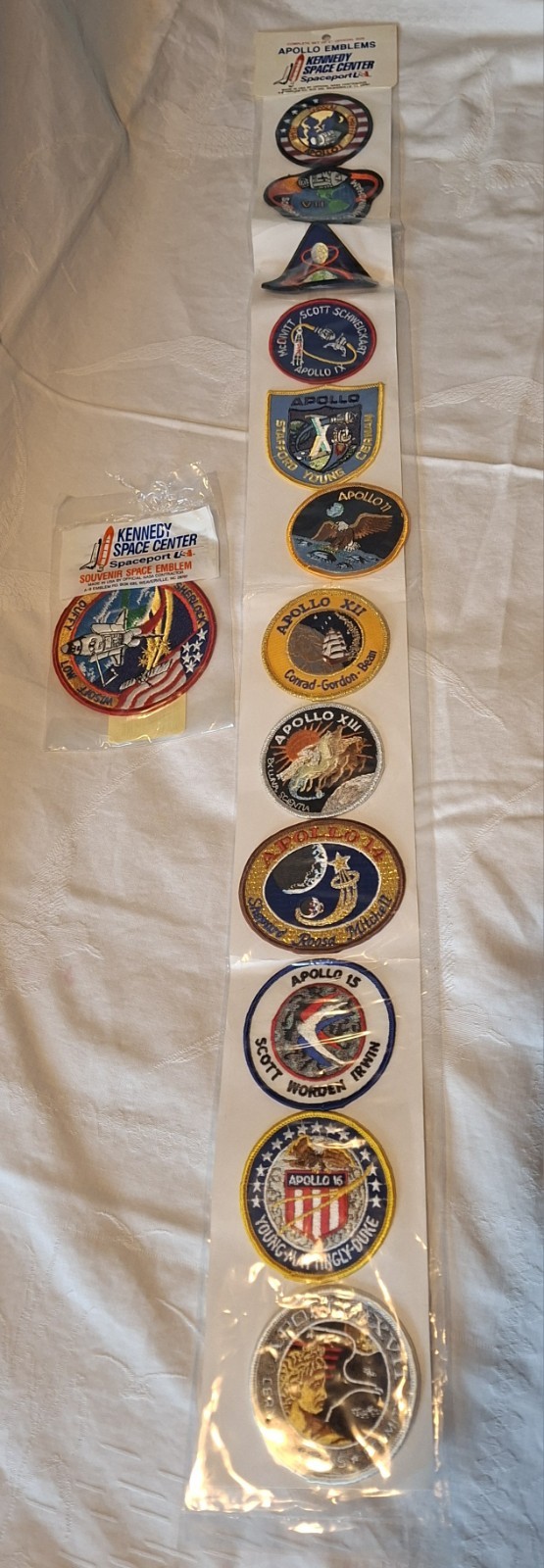Vintage  Complete Set Of  Apollo Emblems, Kennedy Space Center souvenir emblem