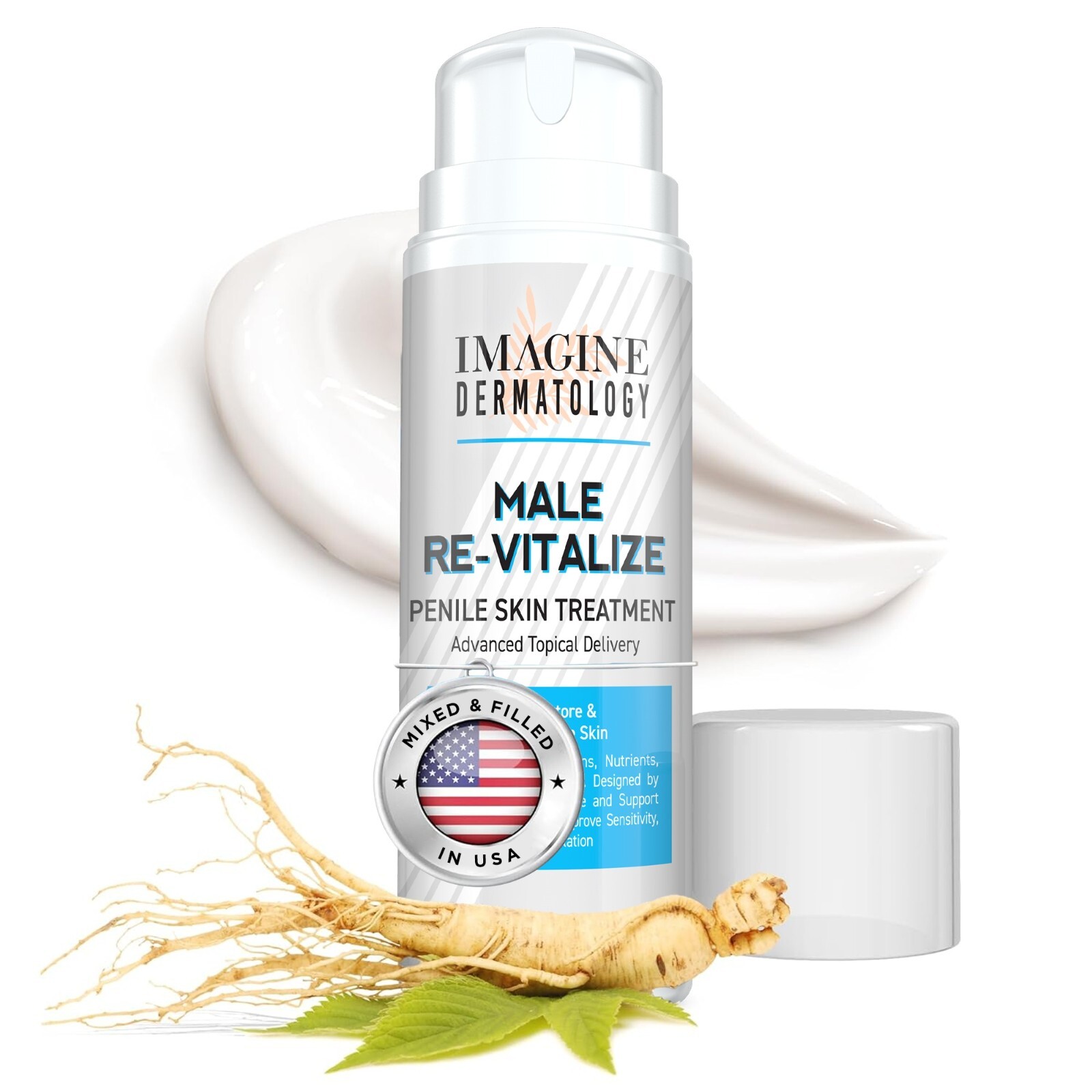 Male Re-vitalize Penile Health Cream Revitalize Soothe Protect Chaffed Skin 5oz