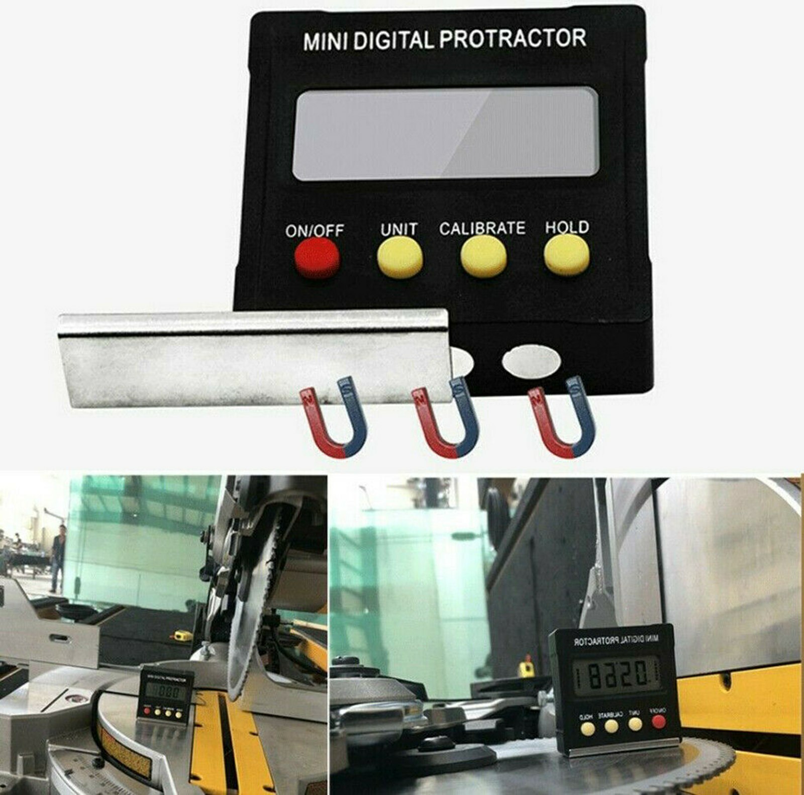 Digital LCD Protractor Gauge Level Box Angle Finder Inclinometer Magnet Meter U
