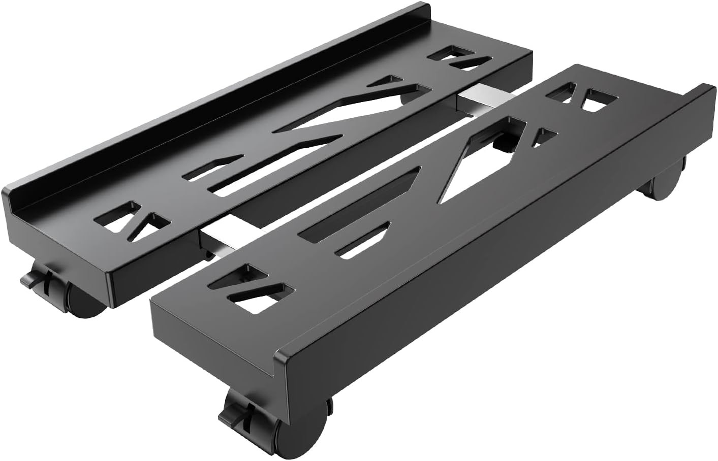 Adjustable Mobile CPU Stand, Ventilated Computer Tower Stand with 4 Caster Wheel