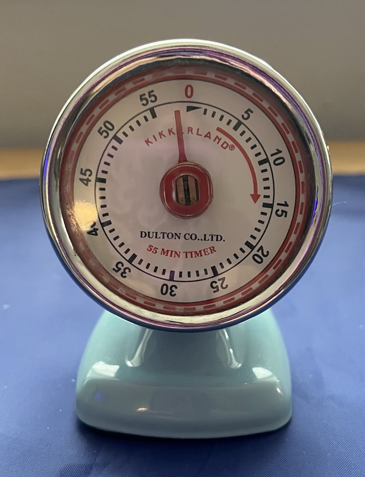 Kikkerland Dulton Co., Ltd. 55 Min Mechanical Kitchen Timer Blue Vintage Retro