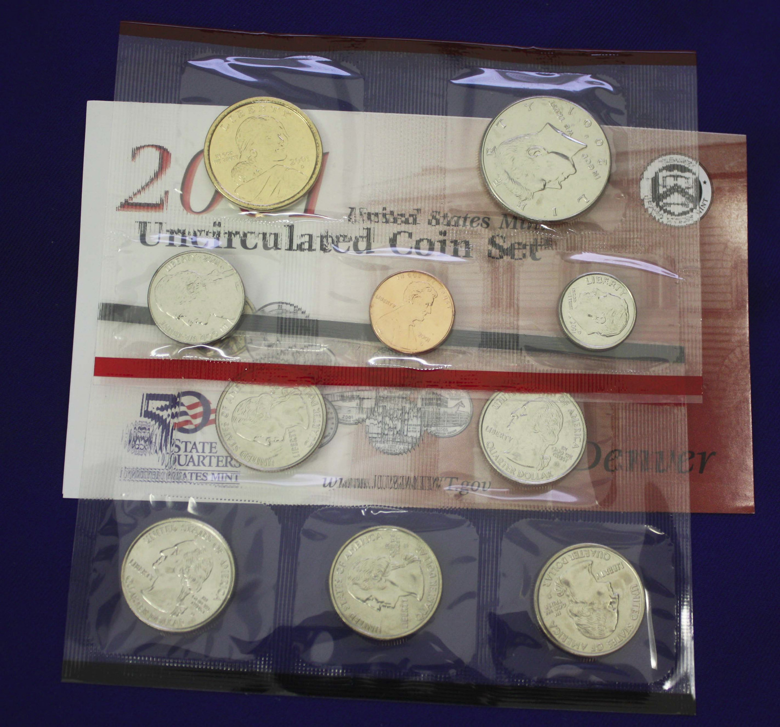 2001 UNCIRCULATED Genuine U.S. MINT SETS ISSUED BY U.S. MINT