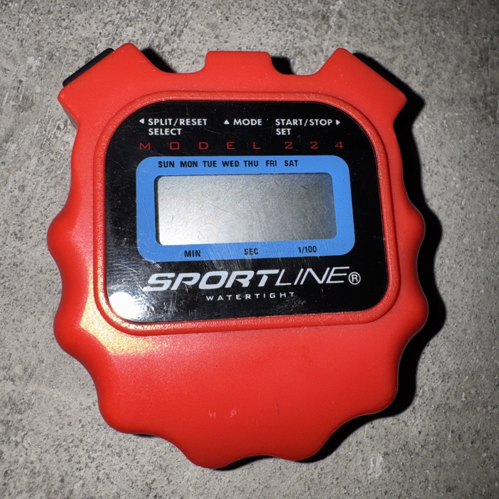 Sportline Digital Stopwatch Timer – Handheld Sports & Training Timer 224 Red
