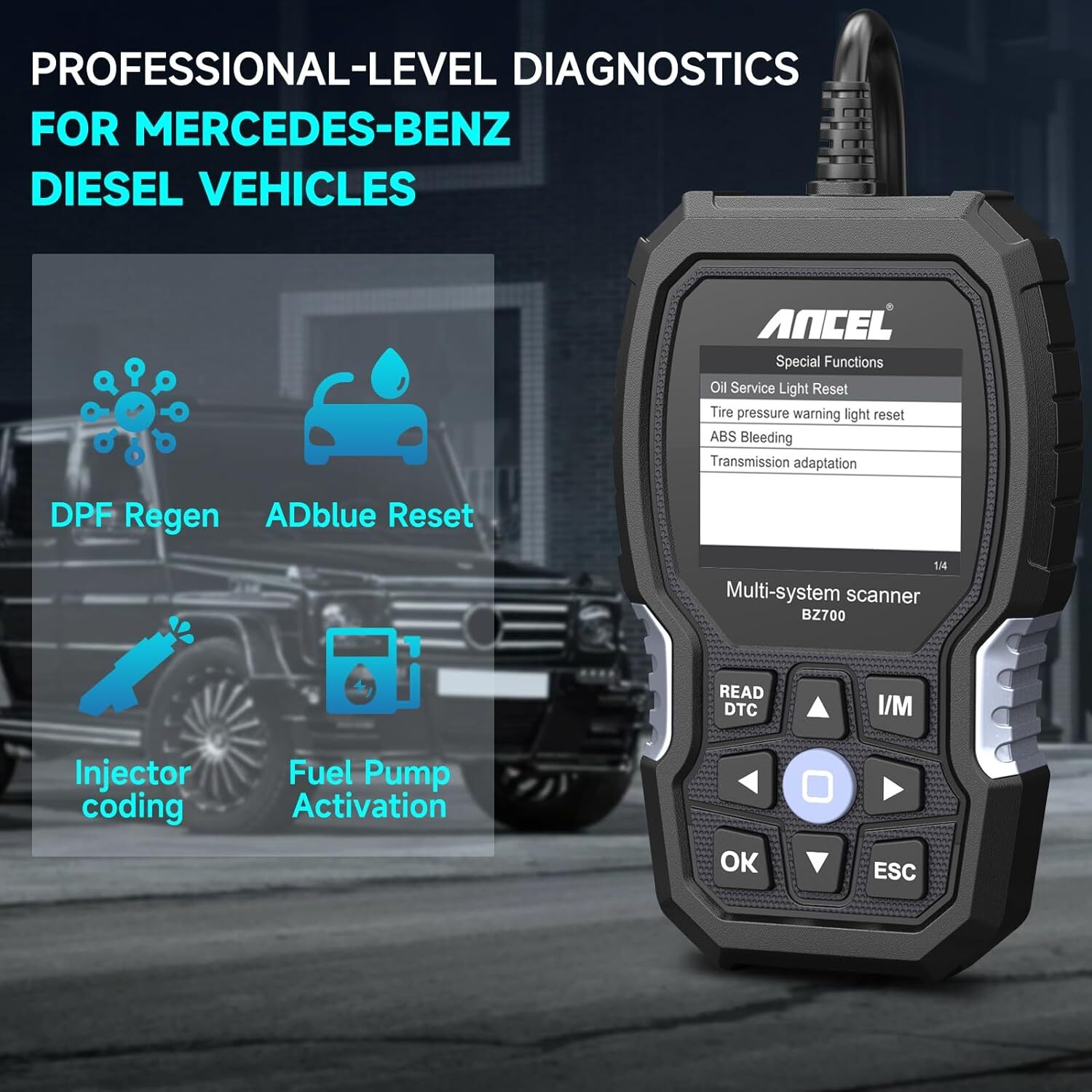 ANCEL BZ700 OBD2 Scanner fit for Mercedes Benz Car Code Reader Diagnostic Tool