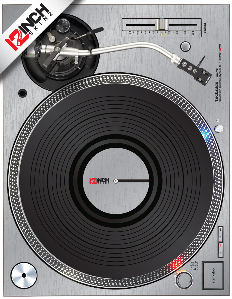 TECHNICS 1200 MK5/3D SKIN - BRUSHED SILVER (PAIR)