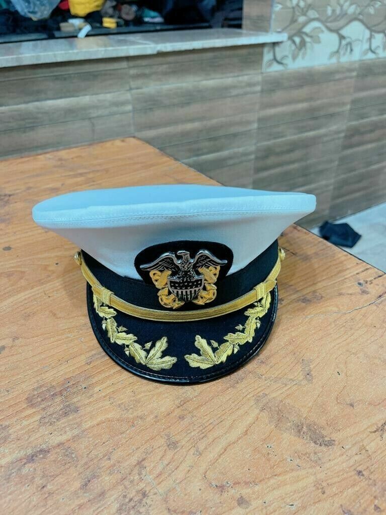 US Navy Commander captain Rank Caps, US Navy Visor white cap