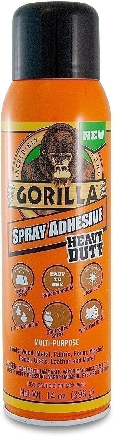 Gorilla Heavy Duty Spray Adhesive, Multipurpose and Repositionable, 14 ounce,...