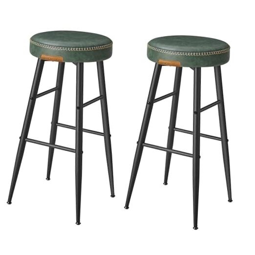 EKHO Collection - Bar Stools Set of 2, Bar Height 30" Bar Height Forest Green