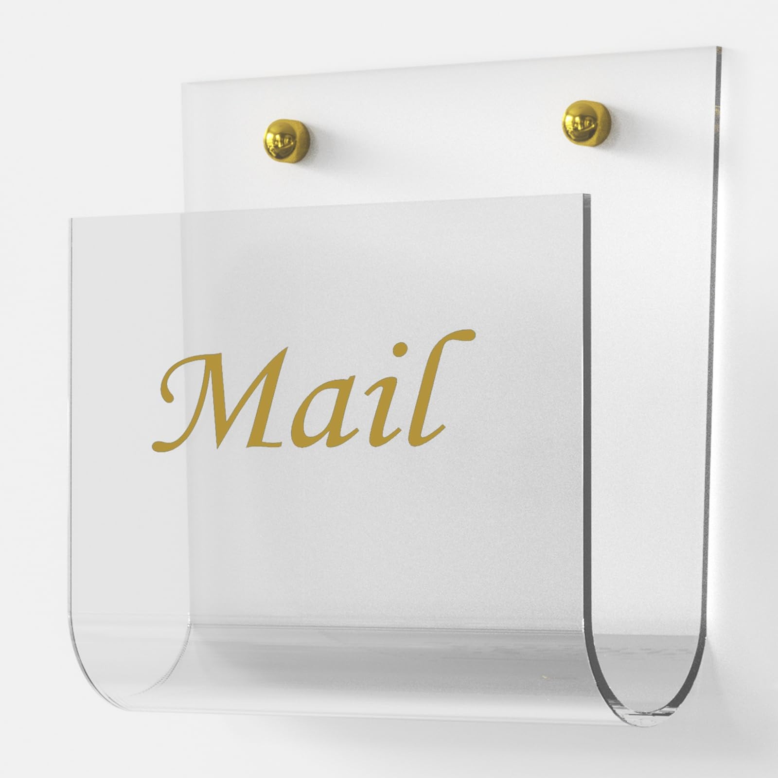 Clear Acrylic Mail Holder 6.6 x 2.2 Inch Wall Mounted Organizer File Rack