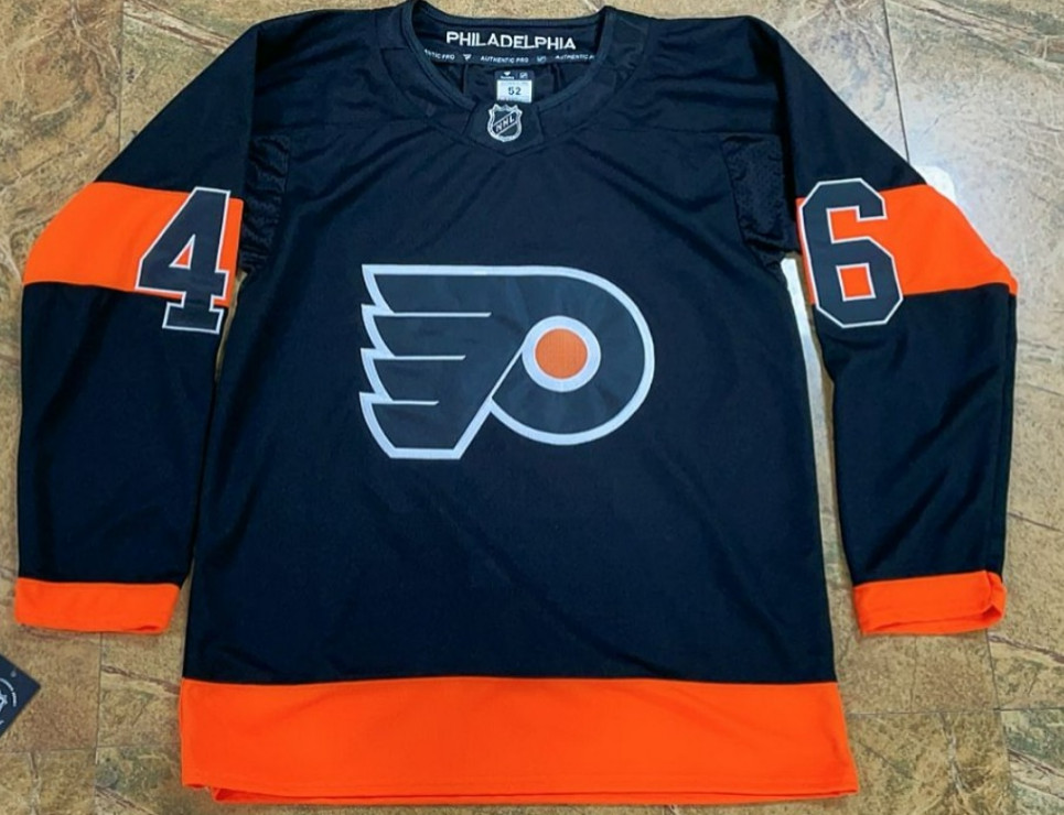 Men's Trevor Zegras #46 Black/Orange Philadelphia Flyers MEN ALL Stitched