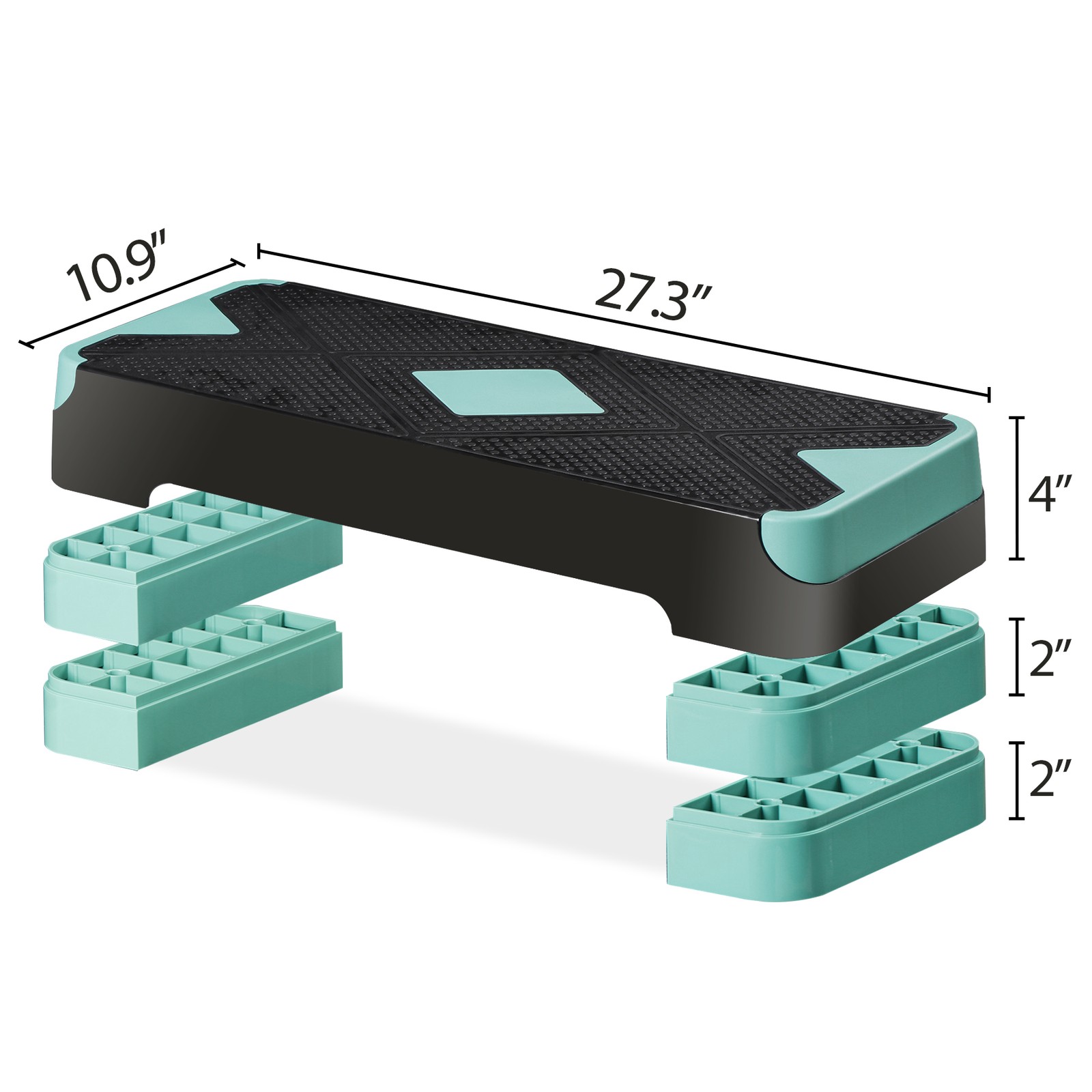 Adjustable Workout Stepper Aerobic Exercise Step Platform for Gym 4 Colors