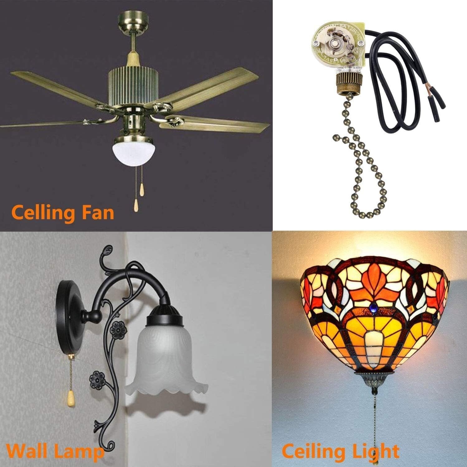 Ceiling Fan Light Switch Zing Ear Pull Chain Switch ZE-109 Fan Light Switch