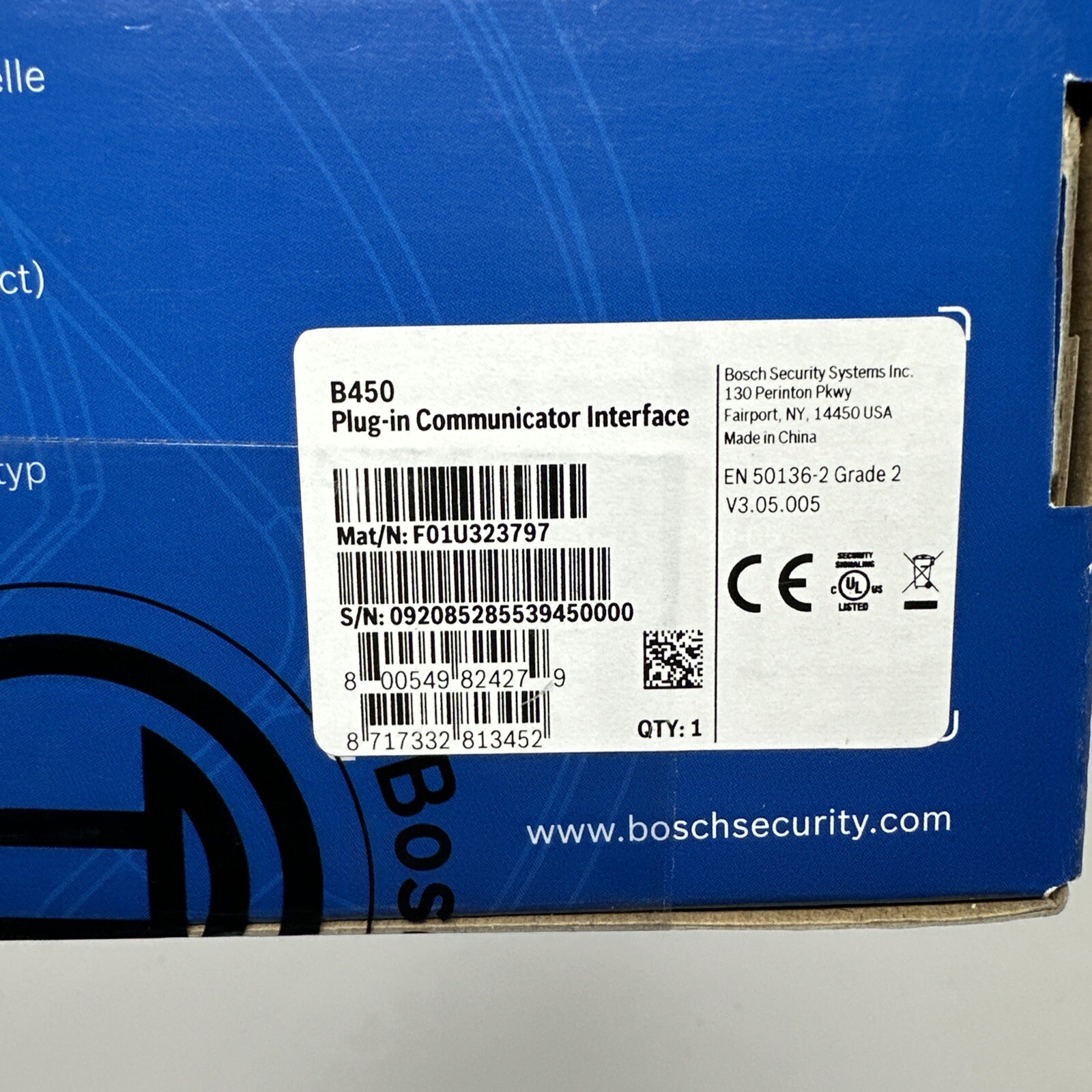 NEW Bosch B450 Conettix Plug-in Communicator Interface Open Box Special