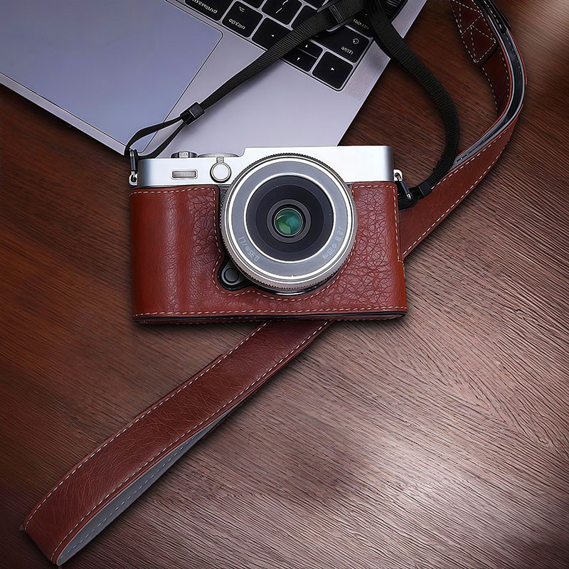 For Fujifilm XE5 PU Leather Camera Bag Dock Case Base Protection Cover Shell
