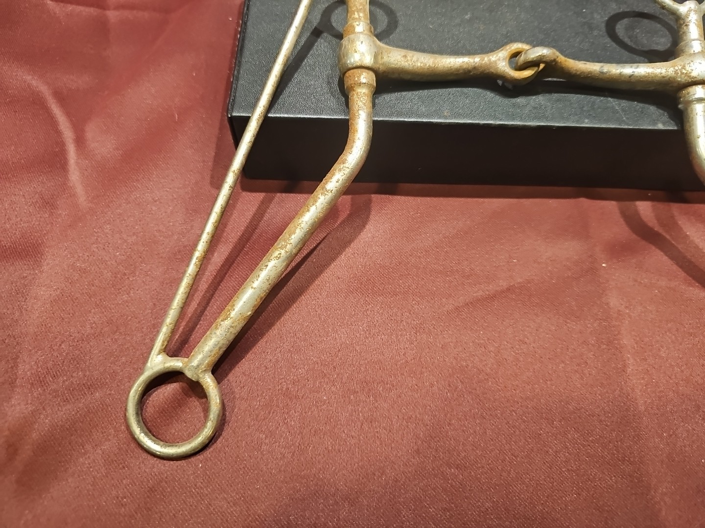 Used Long Shank Snaffle Bit Copper Mouth 5 In
