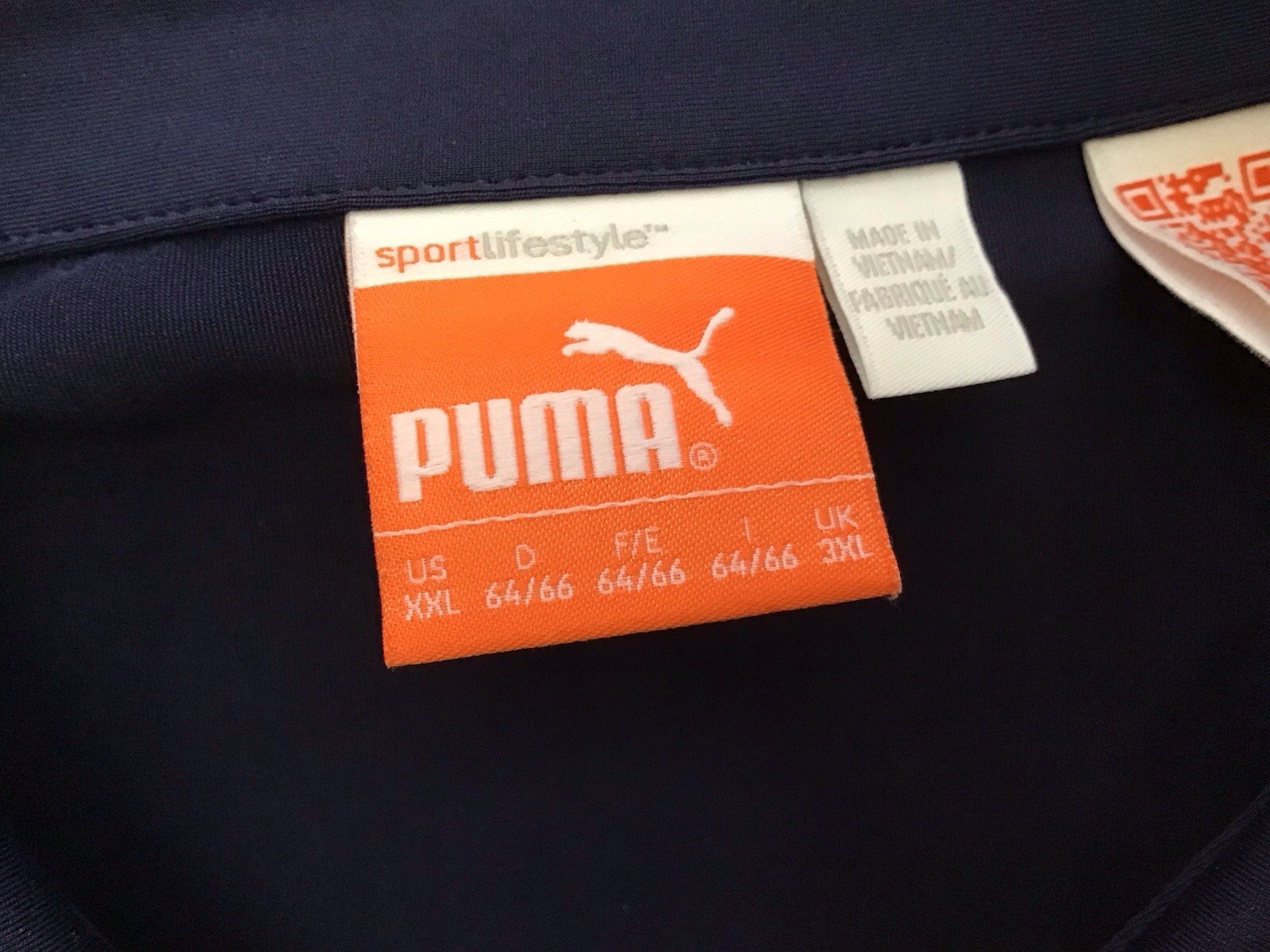 Puma Mens 2XL Navy Multi Stripe Button Collar SS Polyester/Elastane Golf Polo