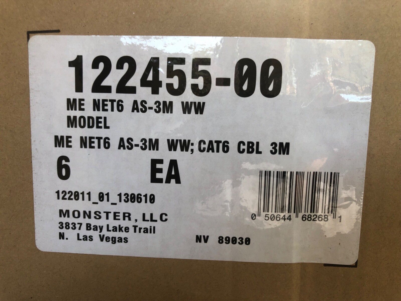 (6) Monster Ethernet Cables - Advanced High Speed Data Cable - 3 Meter/9.84 Feet