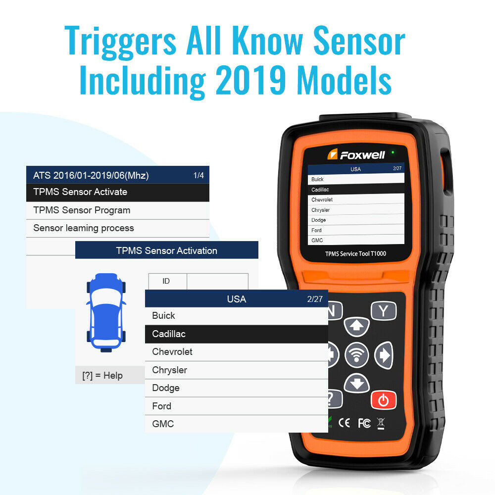 FOXWELL T1000 TPMS Programmer Tire Sensor Pressure Reset Active Diagnostic Tool