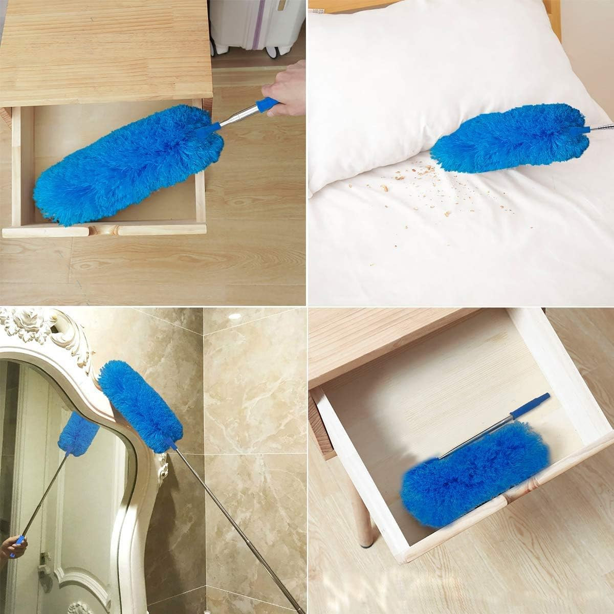 Microfiber Feather Duster Extendable Duster with 100 inches Extra Long Pole, Ben