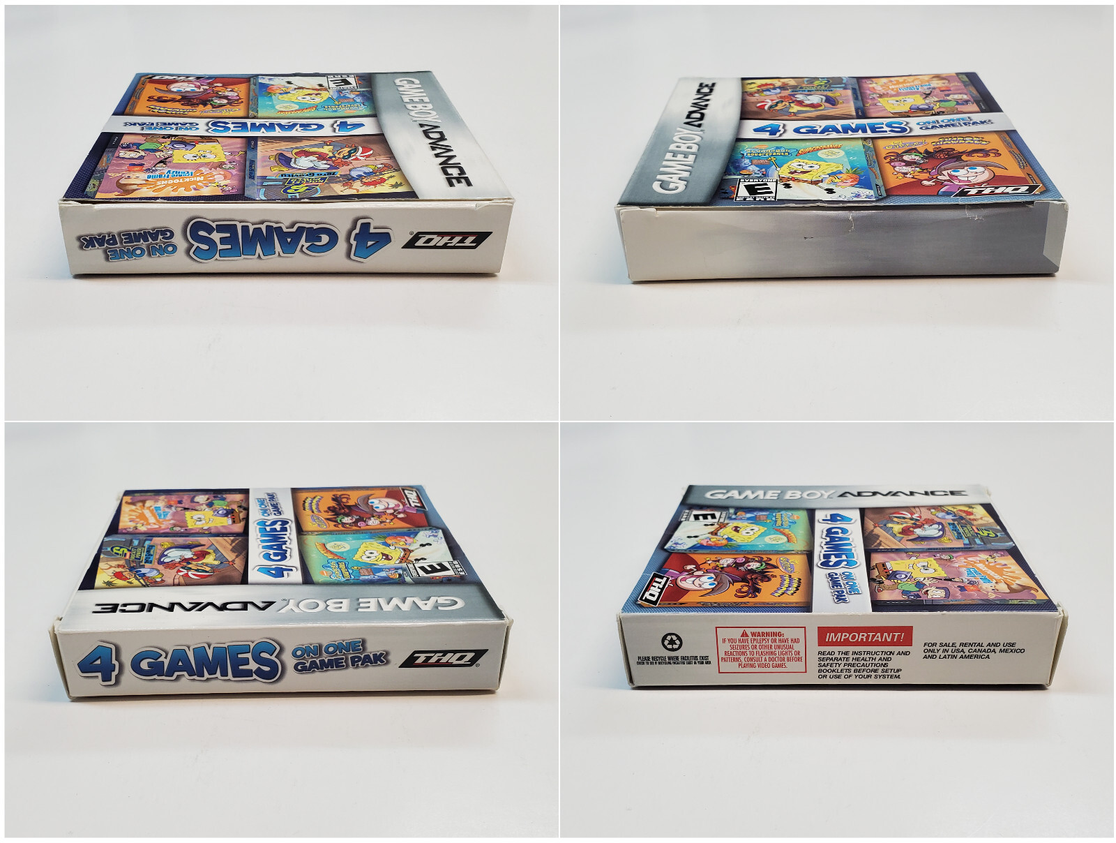 Nickelodeon 4 Games on One Game Pack GBA Authentic Box & Manual Only *