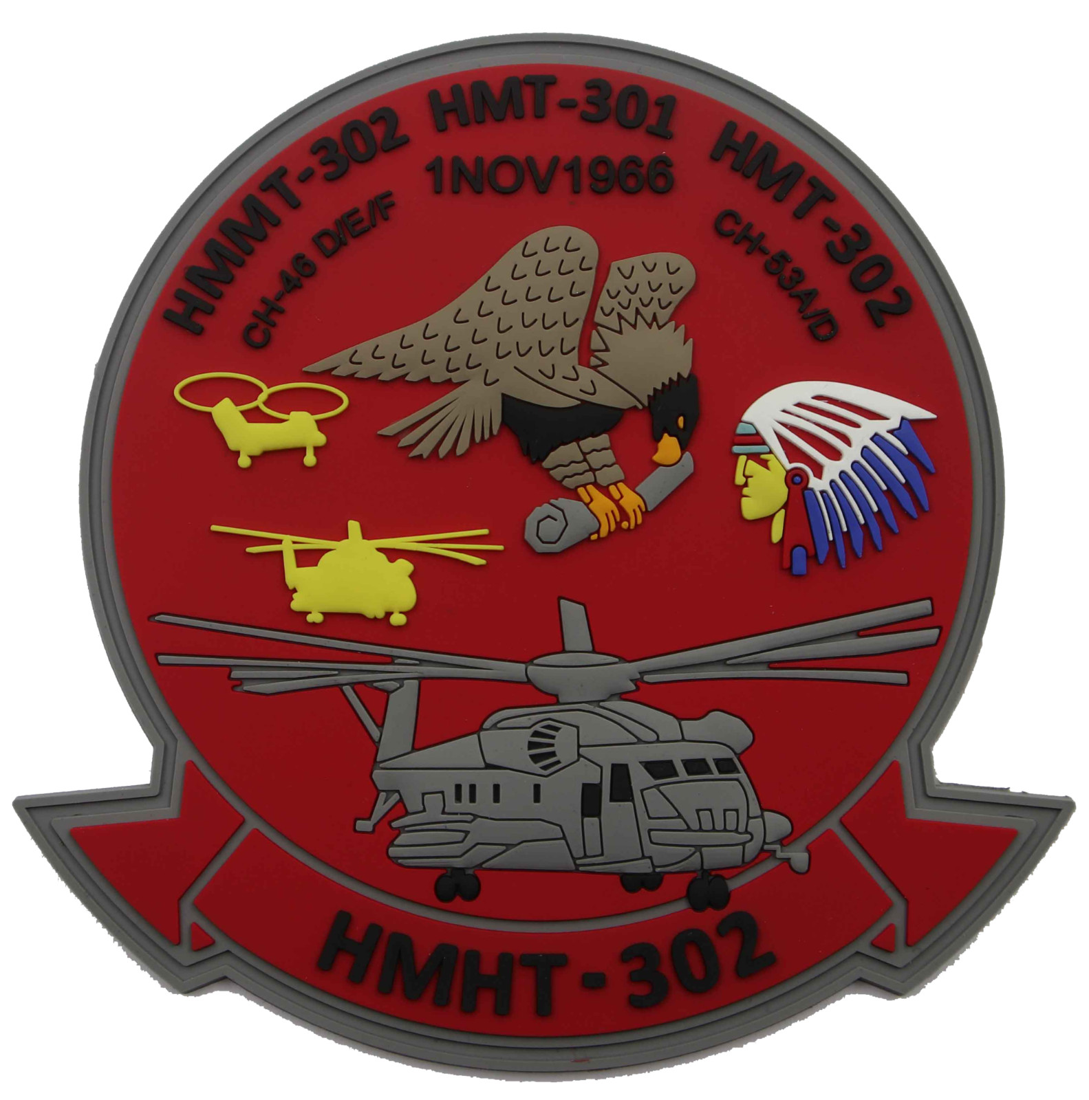 4" MARINE CORPS HMHT-302 FRIDAY HMT-301 302 1966 HOOK & LOOP PVC JACKET PATCH
