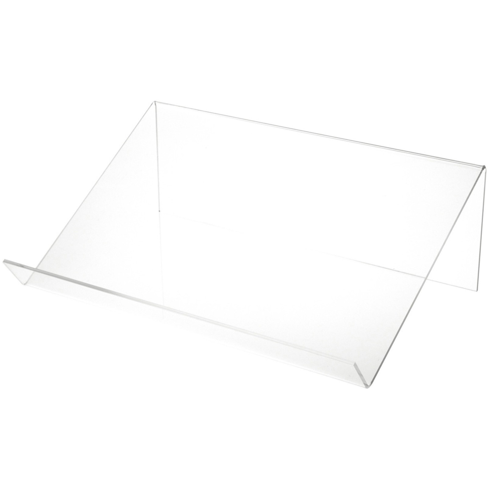 Plymor Clear Acrylic Elevated Book Display Stand w/ 2" Ledge, 18"W x 12"D x 6"H